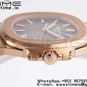 PATEK PHILIPPE Nautilus 5711/1R PPF 1-1 Best Edition Cadran gri texturat pe curea din piele maro 324CS V5 - Super Clone Watch | 1:1 Best Version