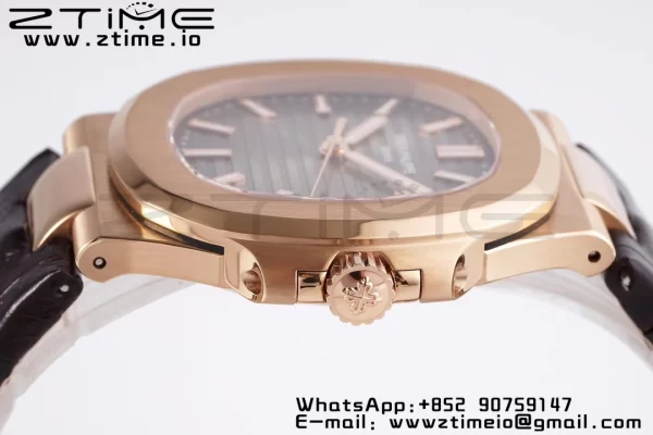 PATEK PHILIPPE Nautilus 5711/1R PPF 1-1 Best Edition Cadran gri texturat pe curea din piele maro 324CS V5 - Super Clone Watch | 1:1 Best Version