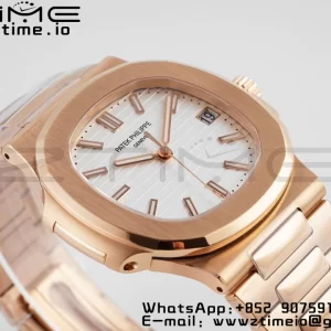PATEK PHILIPPE ノーチラス 5711/1R PPF 1:1 ベスト・エディション RGブレスレット ホワイト・テクスチャード・ダイヤル 324CS V5 - スーパークローン・ウォッチ｜1:1 ベスト・バージョン