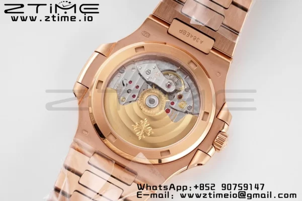 PATEK PHILIPPE ノーチラス 5711/1R PPF 1:1 ベスト・エディション RGブレスレット ホワイト・テクスチャード・ダイヤル 324CS V5 - スーパークローン・ウォッチ｜1:1 ベスト・バージョン