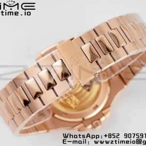 PATEK PHILIPPE ノーチラス 5711/1R PPF 1:1 ベスト・エディション RGブレスレット ホワイト・テクスチャード・ダイヤル 324CS V5 - スーパークローン・ウォッチ｜1:1 ベスト・バージョン
