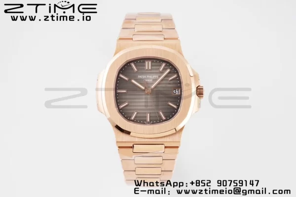 PATEK PHILIPPE Nautilus 5711/1R PPF 1:1 Best Edition Quadrante marrone testurizzato su bracciale RG 324CS V5 - Orologio super clone | 1:1 Best Version