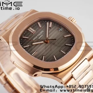PATEK PHILIPPE Nautilus 5711/1R PPF 1:1 Best Edition Quadrante marrone testurizzato su bracciale RG 324CS V5 - Orologio super clone | 1:1 Best Version