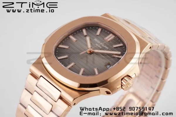 PATEK PHILIPPE Nautilus 5711/1R PPF 1:1 Best Edition Quadrante marrone testurizzato su bracciale RG 324CS V5 - Orologio super clone | 1:1 Best Version