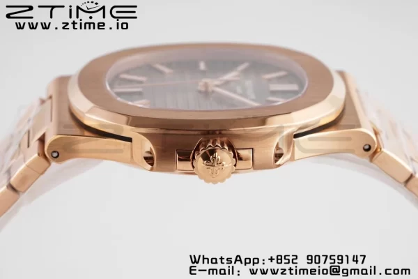PATEK PHILIPPE Nautilus 5711/1R PPF 1:1 Best Edition Quadrante marrone testurizzato su bracciale RG 324CS V5 - Orologio super clone | 1:1 Best Version