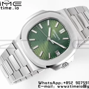 PATEK PHILIPPE Nautilus 5711/1A PPF 1:1 Best Edition Green Textured Dial on SS Bracelet 324CS V5 - Super Clone Watch | 1:1 Best Version