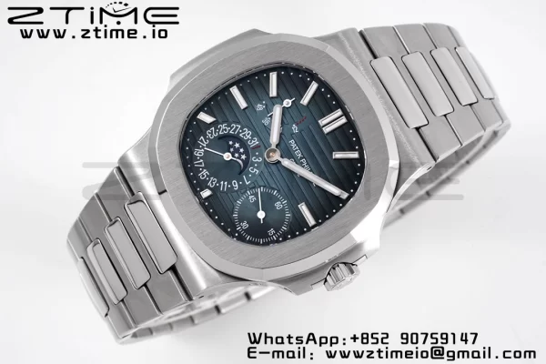 PATEK PHILIPPE Nautilus 5712 SS PPF 1:1 Best Edition Blue Dial on SS Bracelet A240 Super Clone V2 - Super Clone Watch | 1:1 Best Version