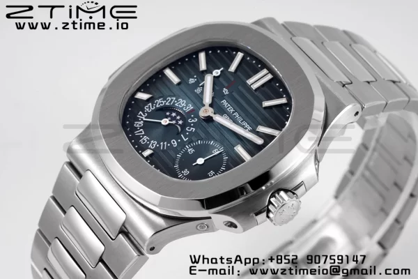 PATEK PHILIPPE Nautilus 5712 SS PPF 1:1 Best Edition Blue Dial on SS Bracelet A240 Super Clone V2 - Super Clone Watch | 1:1 Best Version