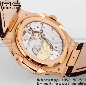 PATEK PHILIPPE Nautilus 5712 SS PPF 1:1 Best Edition Gray Dial on Brown Leather Strap A240 Super Clone V2 - Super Clone Watch | 1:1 Best Version