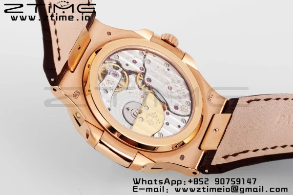 PATEK PHILIPPE Nautilus 5712 SS PPF 1:1 Best Edition Gray Dial on Brown Leather Strap A240 Super Clone V2 - Super Clone Watch | 1:1 Best Version