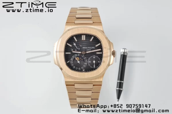 PATEK PHILIPPE Nautilus 5712 RG PPF 1:1 Best Edition Brown Dial on RG Bracelet A240 Super Clone V2 - Super Clone Watch | 1:1 Best Version