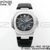 PATEK PHILIPPE Nautilus 5712 SS PPF 1:1 Best Edition Blue Dial on Black Leather Strap A240 Super Clone V2 - Super Clone Watch | 1:1 Best Version