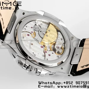 PATEK PHILIPPE Nautilus 5712 SS PPF 1:1 Best Edition Blue Dial on Black Leather Strap A240 Super Clone V2 - Super Clone Watch | 1:1 Best Version