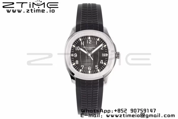 PATEK PHILIPPE Aquanaut 5165A 40mm SS ZF 1:1 Best Edition Cadran negru pe curea de cauciuc negru 324CS - Super Clone Watch | 1:1 Best Version