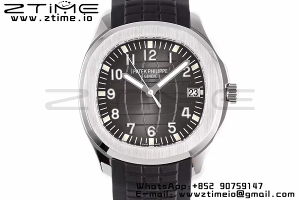 PATEK PHILIPPE Aquanaut 5165A 40mm SS ZF 1:1 Best Edition Cadran negru pe curea de cauciuc negru 324CS - Super Clone Watch | 1:1 Best Version