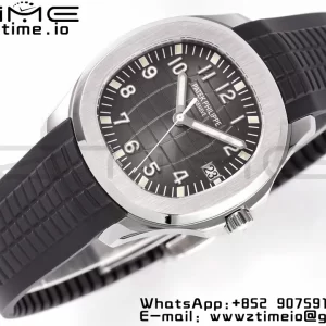 PATEK PHILIPPE Aquanaut 5165A 40mm SS ZF 1:1 Best Edition Cadran negru pe curea de cauciuc negru 324CS - Super Clone Watch | 1:1 Best Version