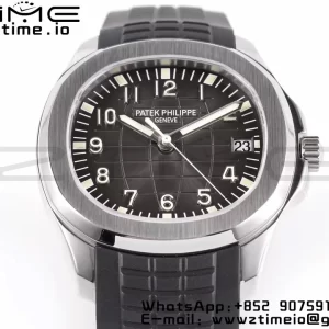 PATEK PHILIPPE Aquanaut 5165A 40mm SS ZF 1:1 Best Edition Cadran negru pe curea de cauciuc negru 324CS - Super Clone Watch | 1:1 Best Version