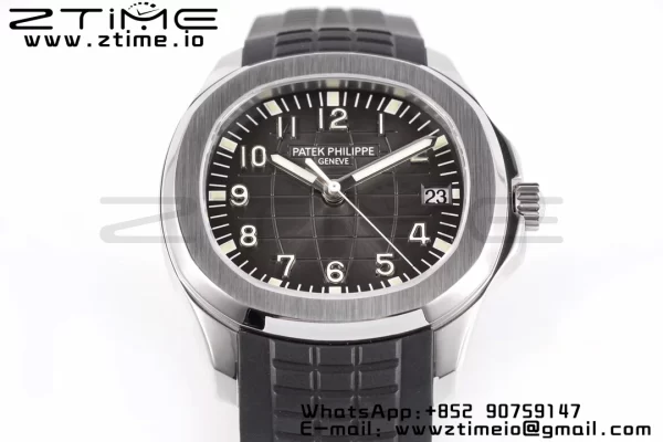 PATEK PHILIPPE Aquanaut 5165A 40mm SS ZF 1:1 Best Edition Cadran negru pe curea de cauciuc negru 324CS - Super Clone Watch | 1:1 Best Version