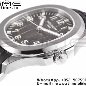 PATEK PHILIPPE Aquanaut 5165A 40mm SS ZF 1:1 Best Edition Cadran negru pe curea de cauciuc negru 324CS - Super Clone Watch | 1:1 Best Version