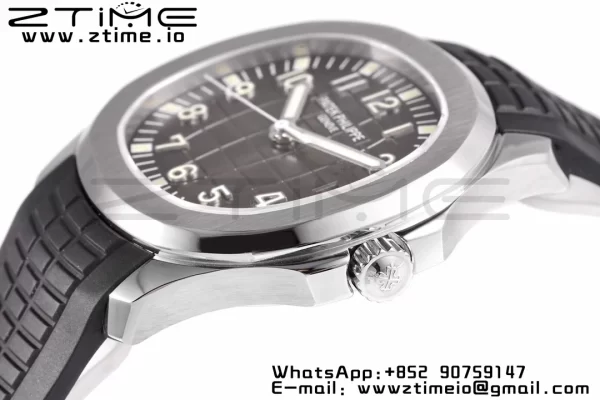 PATEK PHILIPPE Aquanaut 5165A 40mm SS ZF 1:1 Best Edition Cadran negru pe curea de cauciuc negru 324CS - Super Clone Watch | 1:1 Best Version