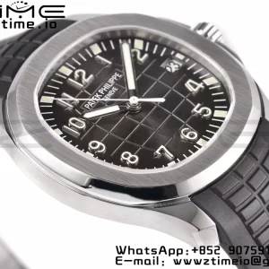 PATEK PHILIPPE Aquanaut 5165A 40mm SS ZF 1:1 Best Edition Cadran negru pe curea de cauciuc negru 324CS - Super Clone Watch | 1:1 Best Version