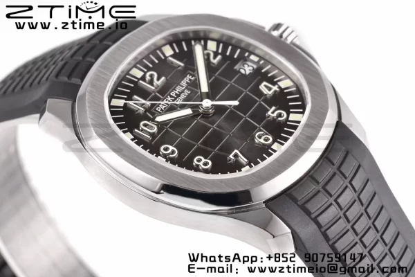 PATEK PHILIPPE Aquanaut 5165A 40mm SS ZF 1:1 Best Edition Cadran negru pe curea de cauciuc negru 324CS - Super Clone Watch | 1:1 Best Version