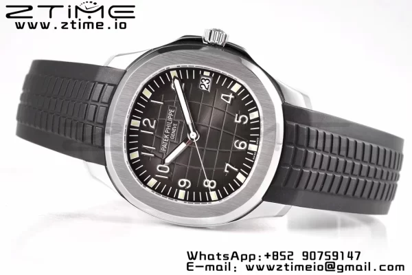 PATEK PHILIPPE Aquanaut 5165A 40mm SS ZF 1:1 Best Edition Cadran negru pe curea de cauciuc negru 324CS - Super Clone Watch | 1:1 Best Version