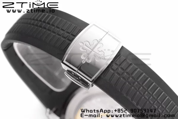PATEK PHILIPPE Aquanaut 5165A 40mm SS ZF 1:1 Best Edition Cadran negru pe curea de cauciuc negru 324CS - Super Clone Watch | 1:1 Best Version