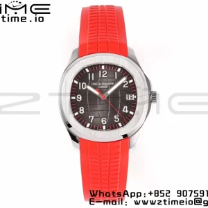 PATEK PHILIPPE Aquanaut 5167A Singapore Edition SS ZF 1:1 Best Edition Red Second Hand on Red Rubber Strap 324CS - Super Clone Watch | 1:1 Best Version