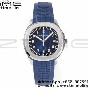 PATEK PHILIPPE Aquanaut 5168G 42mm SS ZF 1:1 Best Edition Blue Dial on Blue Rubber Strap 324CS - Super Clone Watch | 1:1 Best Version