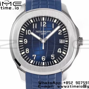 PATEK PHILIPPE Aquanaut 5168G 42mm SS ZF 1:1 Best Edition Blue Dial on Blue Rubber Strap 324CS - Super Clone Watch | 1:1 Best Version