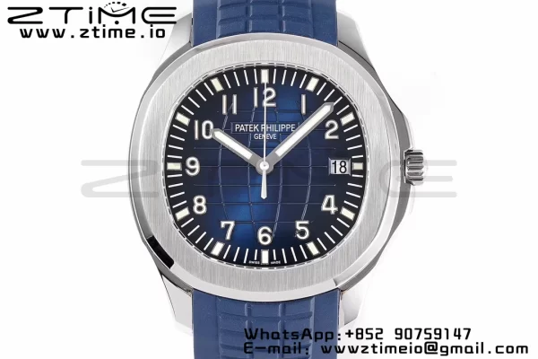 PATEK PHILIPPE Aquanaut 5168G 42mm SS ZF 1:1 Best Edition Blue Dial on Blue Rubber Strap 324CS - Super Clone Watch | 1:1 Best Version