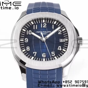 PATEK PHILIPPE Aquanaut 5168G 42mm SS ZF 1:1 Best Edition Blue Dial on Blue Rubber Strap 324CS - Super Clone Watch | 1:1 Best Version
