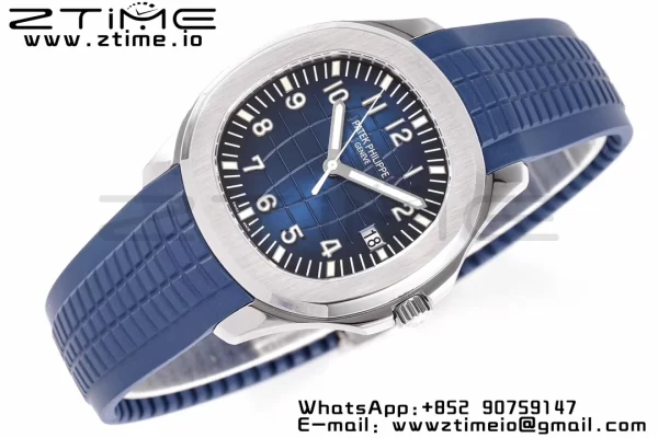 PATEK PHILIPPE Aquanaut 5168G 42mm SS ZF 1:1 Best Edition Blue Dial on Blue Rubber Strap 324CS - Super Clone Watch | 1:1 Best Version