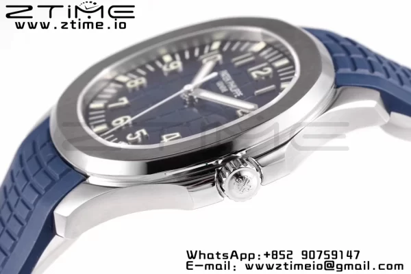 PATEK PHILIPPE Aquanaut 5168G 42mm SS ZF 1:1 Best Edition Blue Dial on Blue Rubber Strap 324CS - Super Clone Watch | 1:1 Best Version