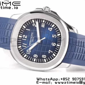 PATEK PHILIPPE Aquanaut 5168G 42mm SS ZF 1:1 Best Edition Blue Dial on Blue Rubber Strap 324CS - Super Clone Watch | 1:1 Best Version