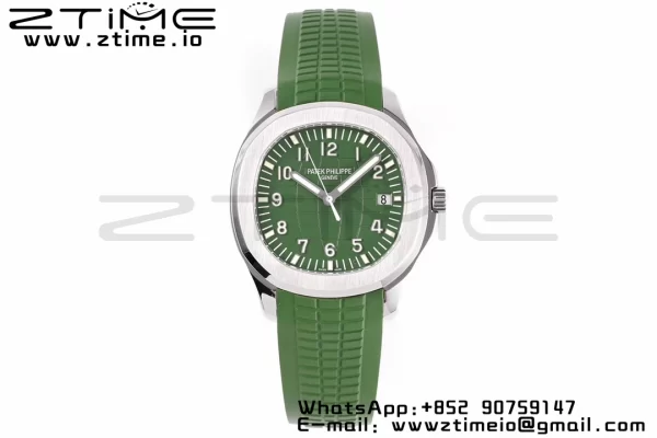 PATEK PHILIPPE Aquanaut 5168G 42mm SS ZF 1:1 Best Edition Green Dial on Green Rubber Strap 324CS - Super Clone Watch | 1:1 Best Version