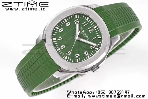 PATEK PHILIPPE Aquanaut 5168G 42mm SS ZF 1:1 Best Edition Green Dial on Green Rubber Strap 324CS - Super Clone Watch | 1:1 Best Version