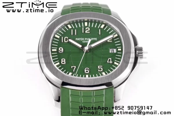 PATEK PHILIPPE Aquanaut 5168G 42mm SS ZF 1:1 Best Edition Green Dial on Green Rubber Strap 324CS - Super Clone Watch | 1:1 Best Version