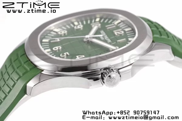 PATEK PHILIPPE Aquanaut 5168G 42mm SS ZF 1:1 Best Edition Green Dial on Green Rubber Strap 324CS - Super Clone Watch | 1:1 Best Version
