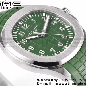 PATEK PHILIPPE Aquanaut 5168G 42mm SS ZF 1:1 Best Edition Green Dial on Green Rubber Strap 324CS - Super Clone Watch | 1:1 Best Version