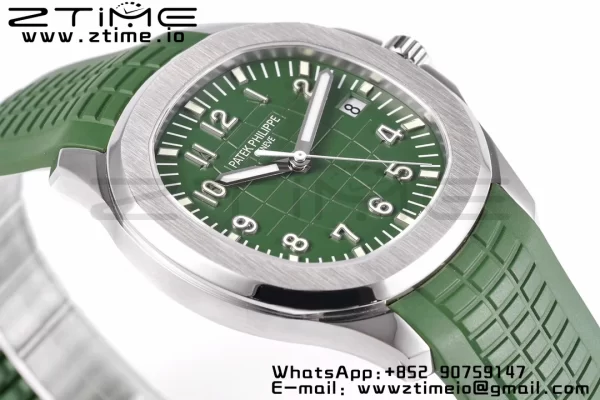 PATEK PHILIPPE Aquanaut 5168G 42mm SS ZF 1:1 Best Edition Green Dial on Green Rubber Strap 324CS - Super Clone Watch | 1:1 Best Version