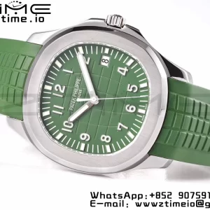 PATEK PHILIPPE Aquanaut 5168G 42mm SS ZF 1:1 Best Edition Green Dial on Green Rubber Strap 324CS - Super Clone Watch | 1:1 Best Version