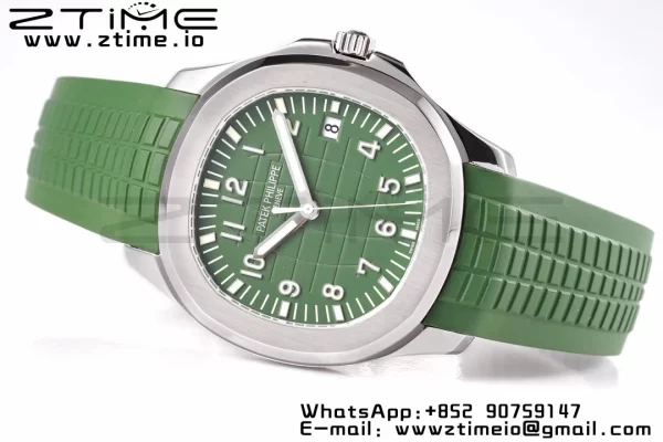 PATEK PHILIPPE Aquanaut 5168G 42mm SS ZF 1:1 Best Edition Green Dial on Green Rubber Strap 324CS - Super Clone Watch | 1:1 Best Version