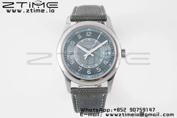 PATEK PHILIPPE Calatrava 6007a PPF 1:1 Best Edition Blue Dial on Gray Nylon Strap 324CS - Super Clone Watch | 1:1 Best Version