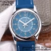 PATEK PHILIPPE Calatrava 6007A-001 SS ZF 1:1 Best Edition Μπλε καντράν με μπλε δερμάτινο λουράκι A324CS - Super Clone Watch | 1:1 Best Version
