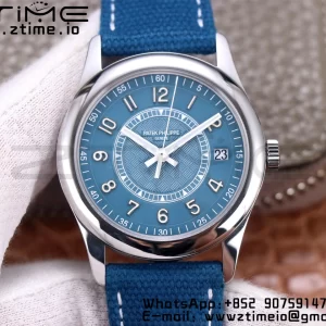 PATEK PHILIPPE Calatrava 6007A-001 SS ZF 1:1 Best Edition Blue Dial on Blue Leather Strap A324CS - Super Clone Watch | 1:1 Best Version