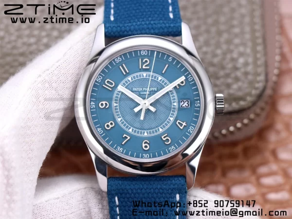 PATEK PHILIPPE Calatrava 6007A-001 SS ZF 1:1 Best Edition Blue Dial on Blue Leather Strap A324CS - Super Clone Watch | 1:1 Best Version