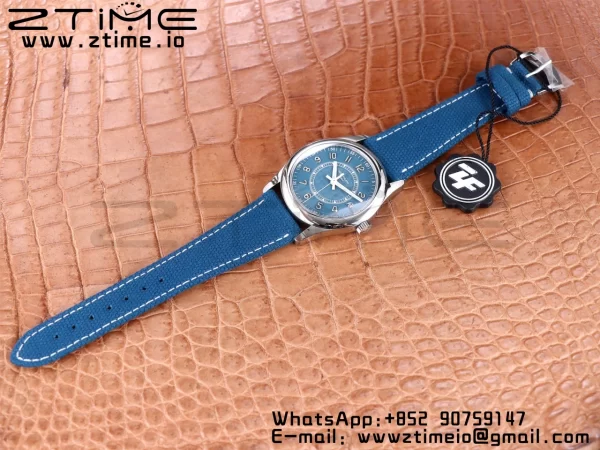 PATEK PHILIPPE Calatrava 6007A-001 SS ZF 1:1 Best Edition Blue Dial on Blue Leather Strap A324CS - Super Clone Watch | 1:1 Best Version