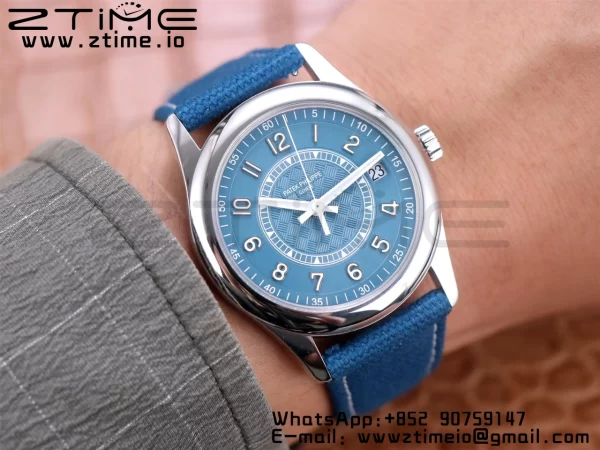 PATEK PHILIPPE Calatrava 6007A-001 SS ZF 1:1 Best Edition Blue Dial on Blue Leather Strap A324CS - Super Clone Watch | 1:1 Best Version